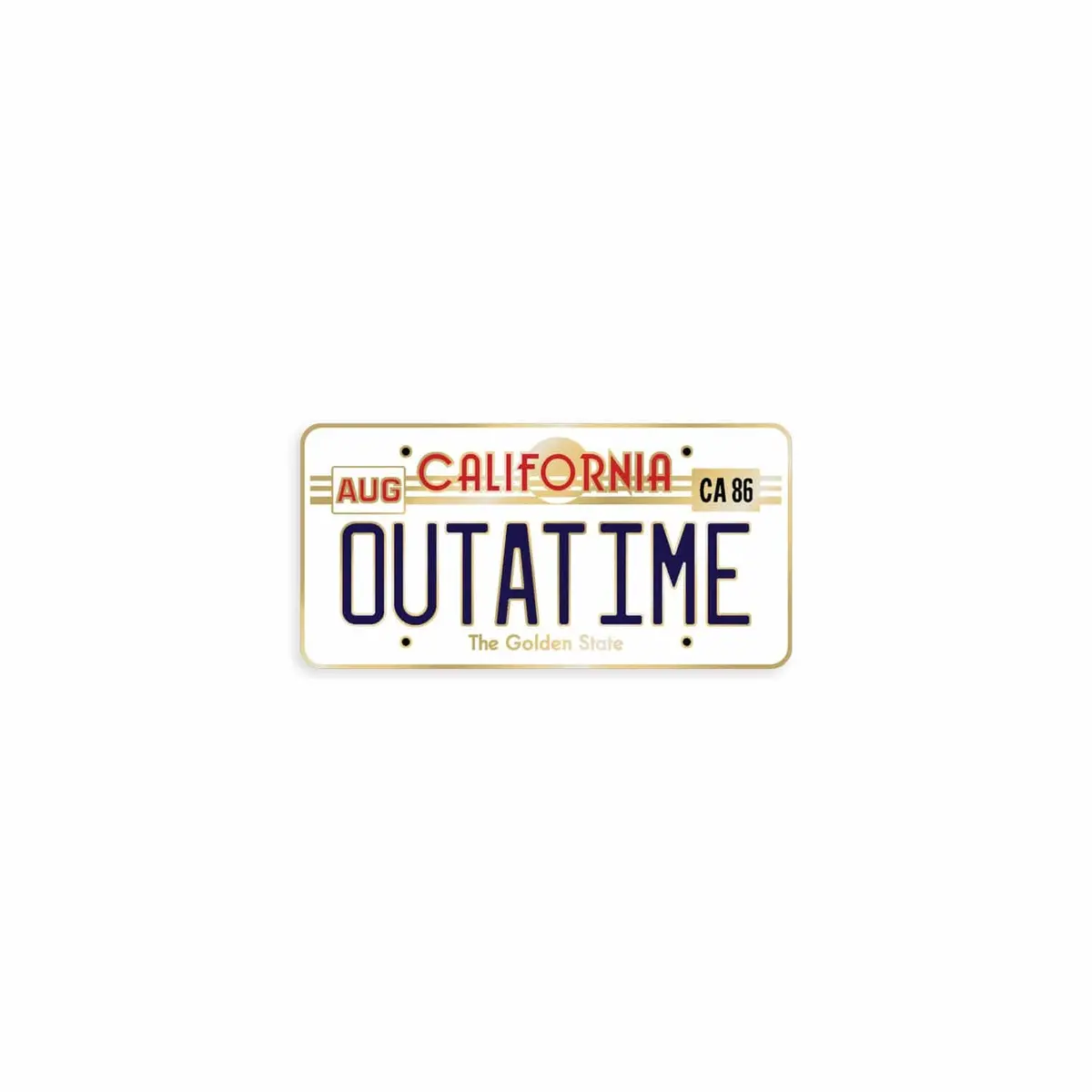 Outatime License Plate Enamel Pin 1