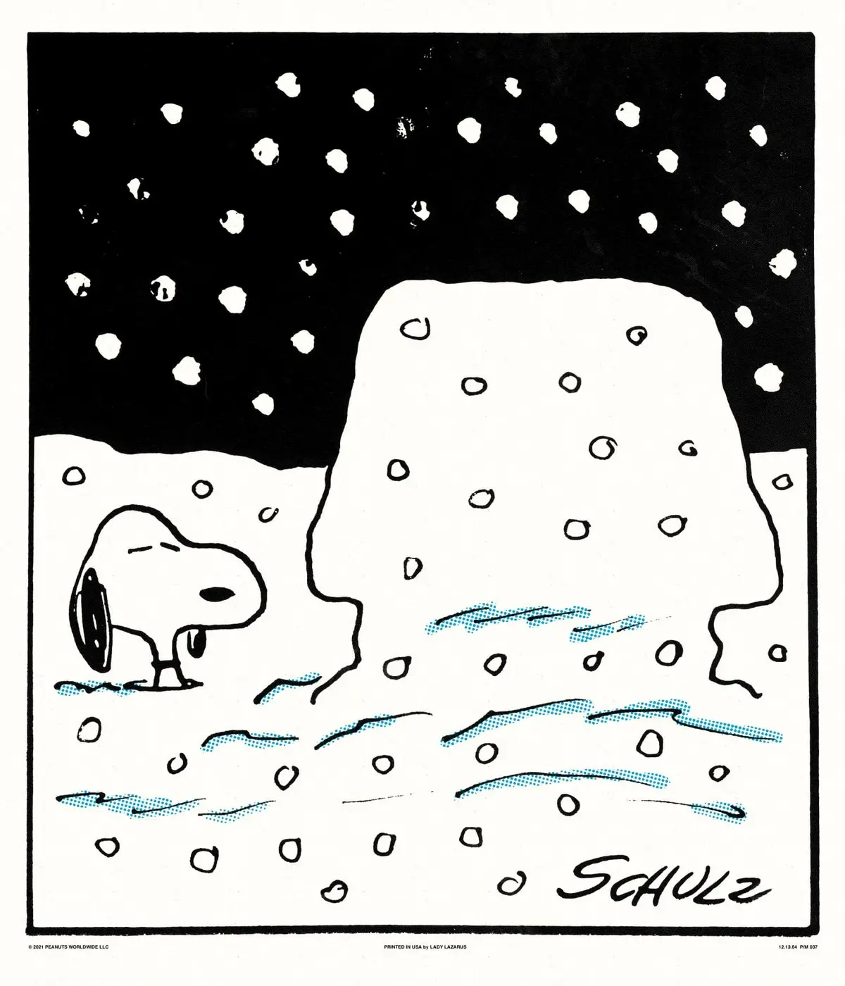 Peanuts Snoopy In Snow Poster 1