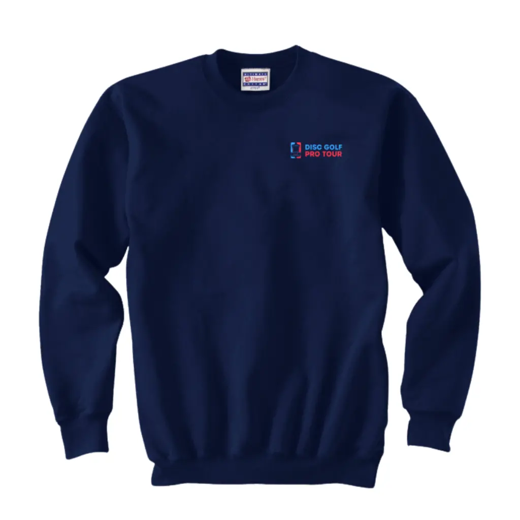 Dgpt Bar Stamp - Embroidered Crew Neck Sweatshirt - Navy 1