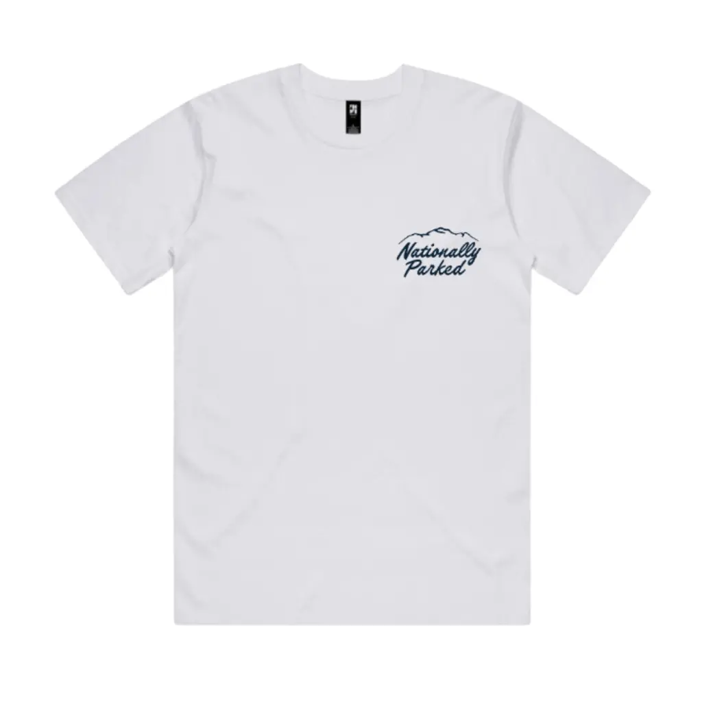 Nationally Parked Script - 100% Cotton T-Shirt - White 1