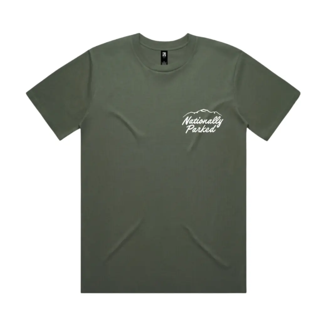 Nationally Parked Script - 100% Cotton T-Shirt - Green 1