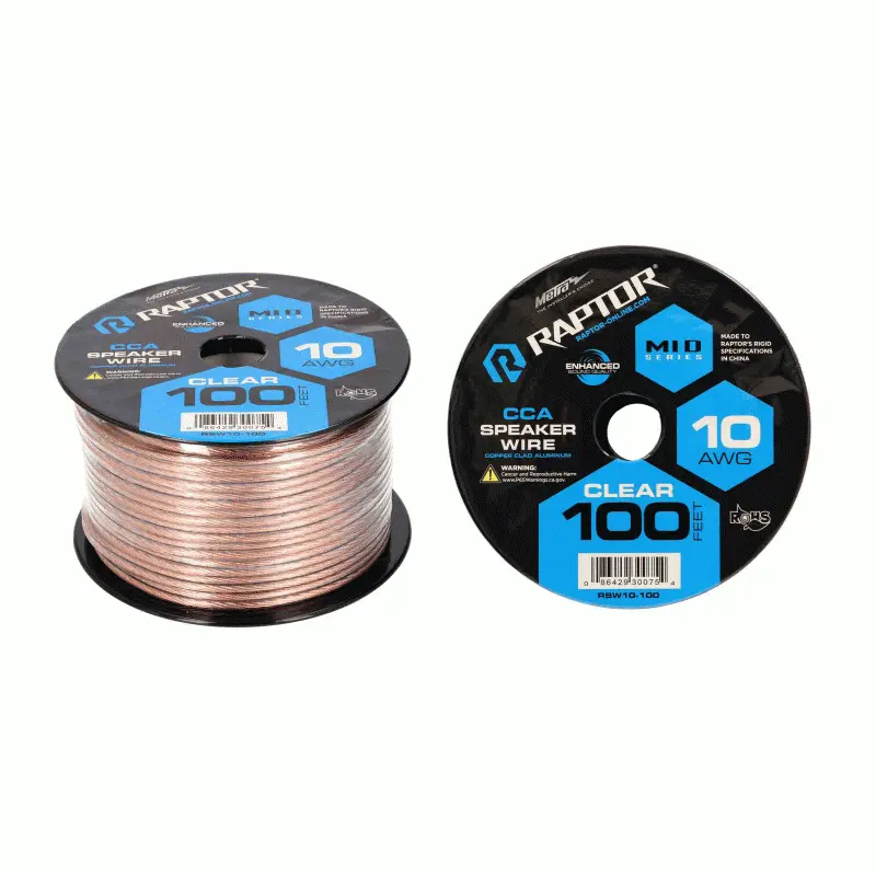 Raptor Rsw10-100 10 Gauge Speaker Wire 100 Ft 1