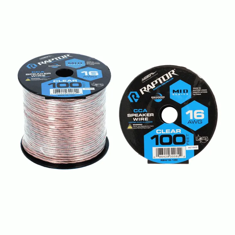 Raptor Rsw16-100 16 Gauge Speaker Wire 100 Ft 1