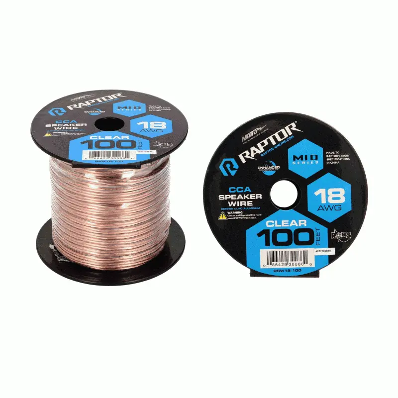 Raptor Rsw18-100 18 Gauge Speaker Wire 100 Ft 1