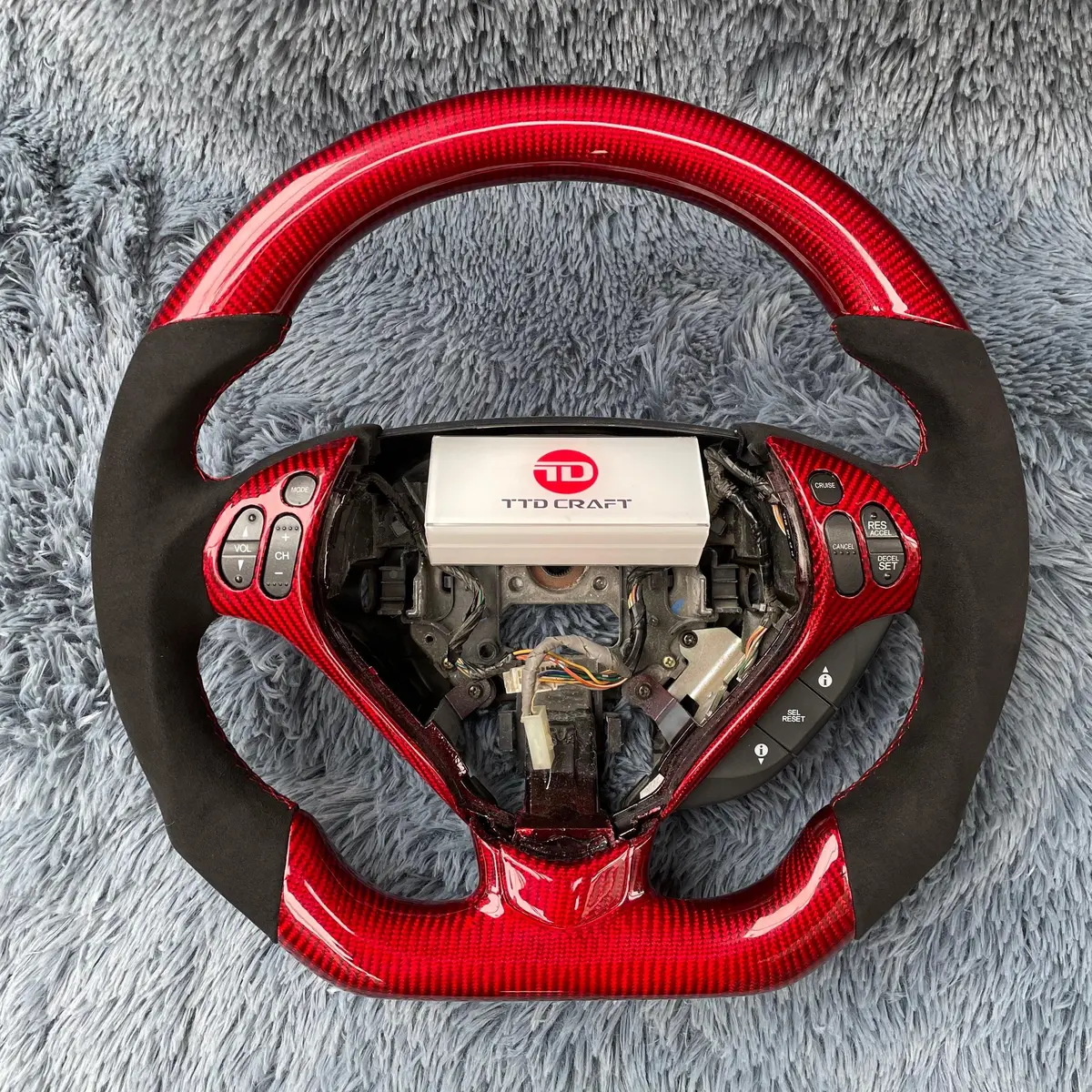Red Carbon Fiber Steering Wheel For Acura 2007-2008 Tl |Ttd Craft 1