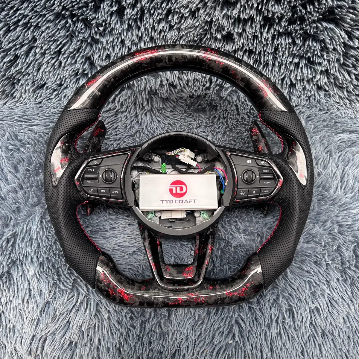 Red Forged Carbon Fiber Steering Wheel For Acura 2021-2026 Tlx/Mdx 1