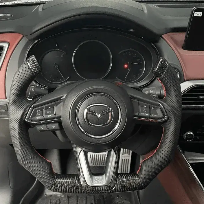 Ttd Craft Mazda 3 2017-2018 Carbon Fiber Steering Wheel 1