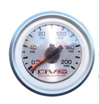Avs 200Psi Dual Needle Silver Faced Gauge 1