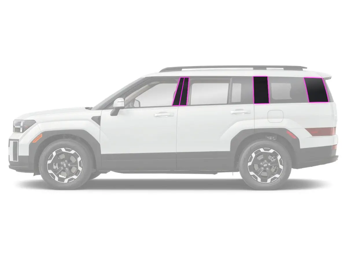 2024-2026 Hyundai Santa Fe | 8 Piece (B, C And D Pillars) | Multiple Colors Available | Pillar Protector Kit 1