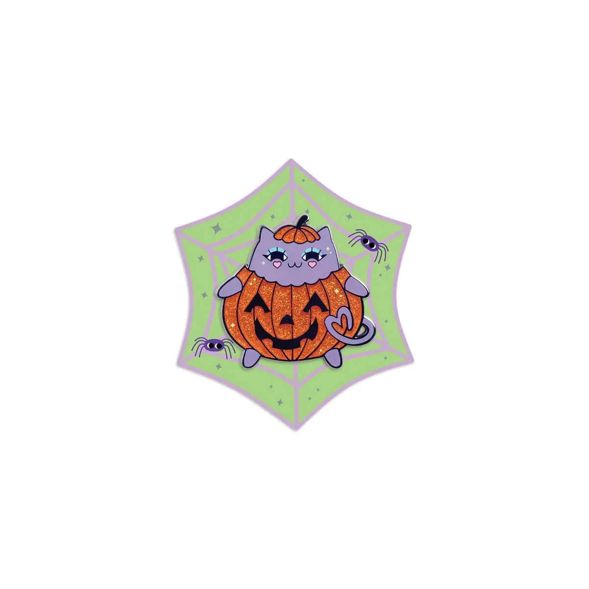 Kawaii Pumpkin Kitty Enamel Pin 1