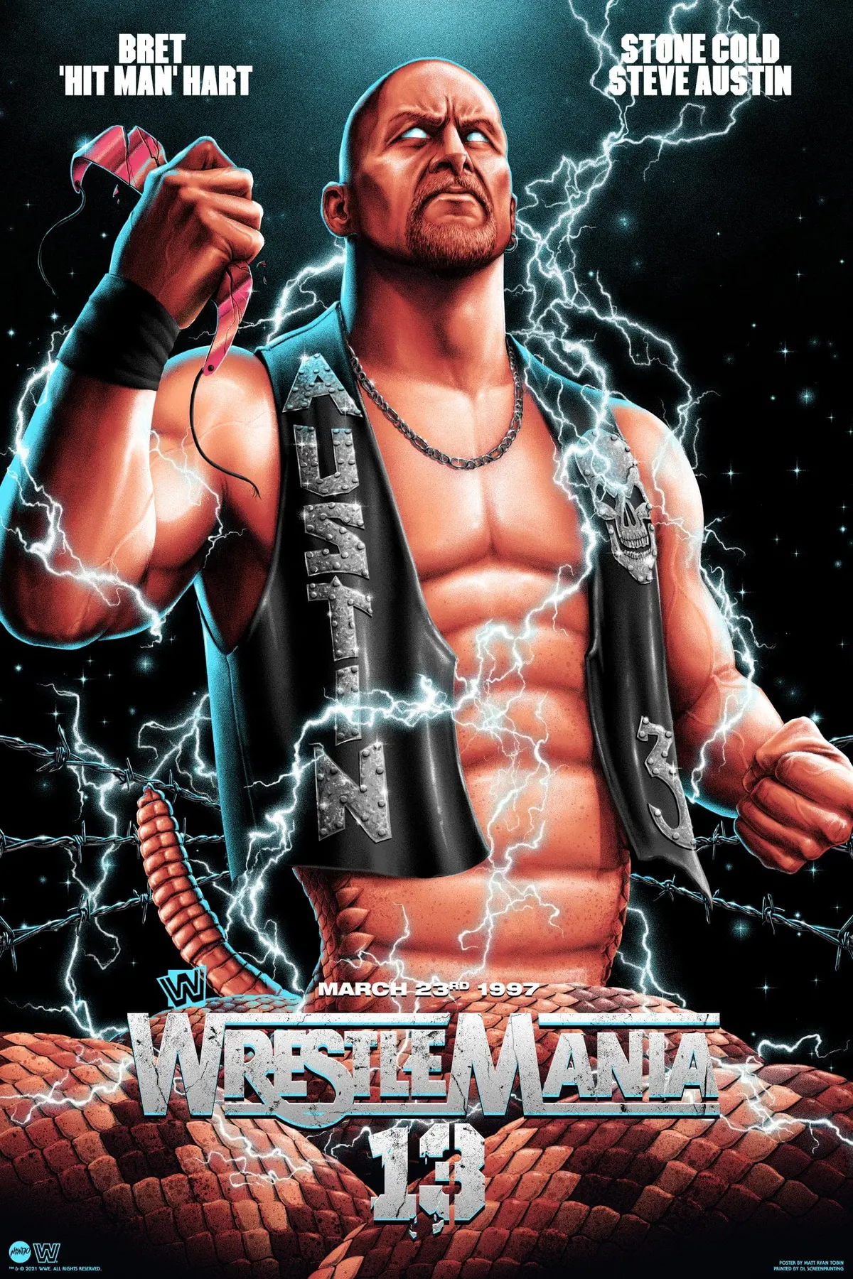 Wrestlemania 13: Stone Cold Steve Austin Vs Bret Hart Poster 1