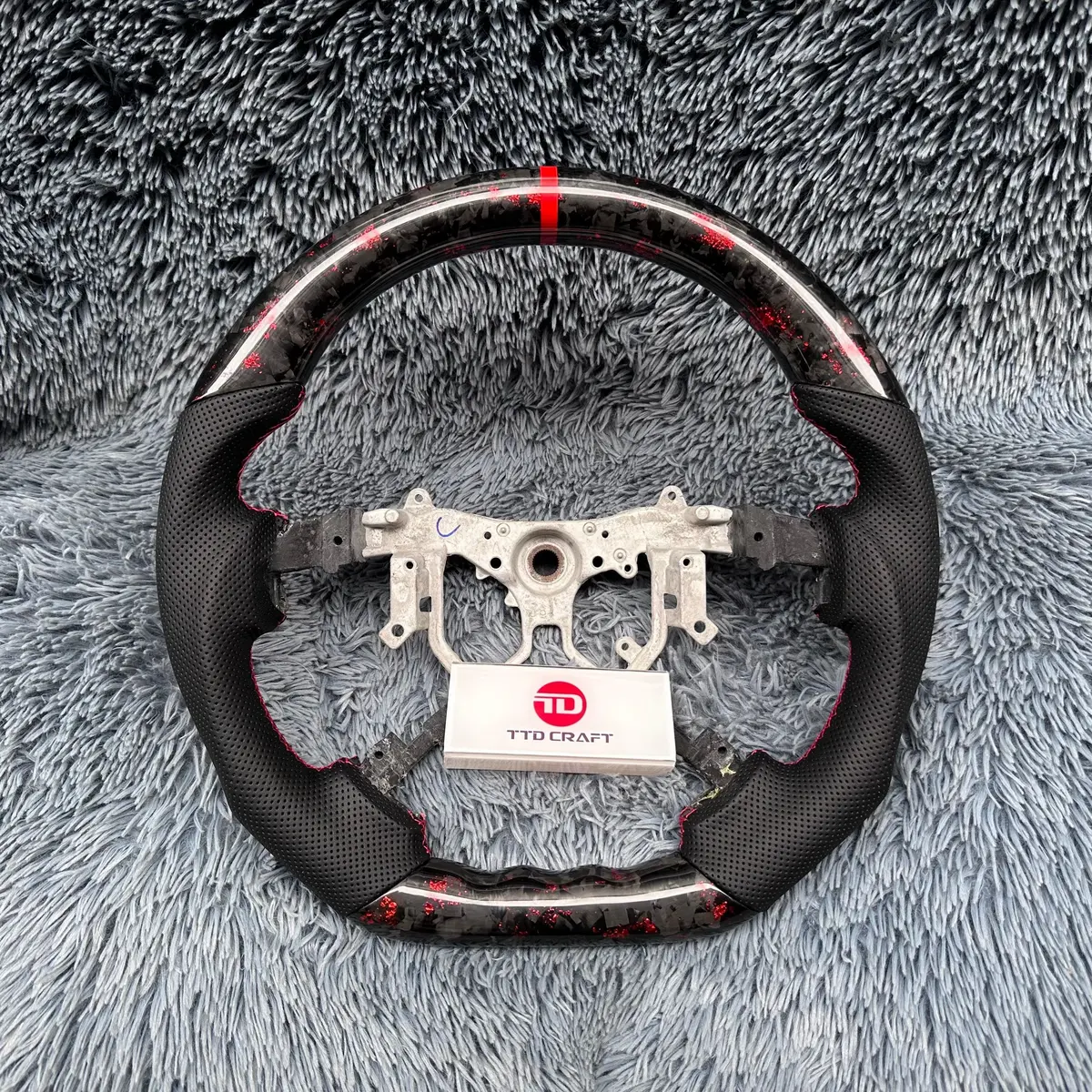 Toyota 2007-2013 Tundra Sequoia Red Forged Carbon Fiber Steering Wheel|Ttd Craft 1
