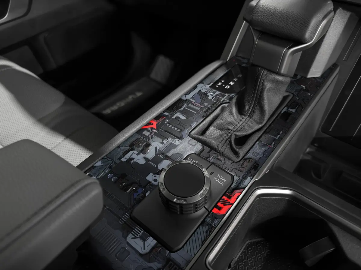 Toyota Tundra & Sequoia 2022+ Center Console Vinyl Overlay – Durable, Style-Matched Finish
