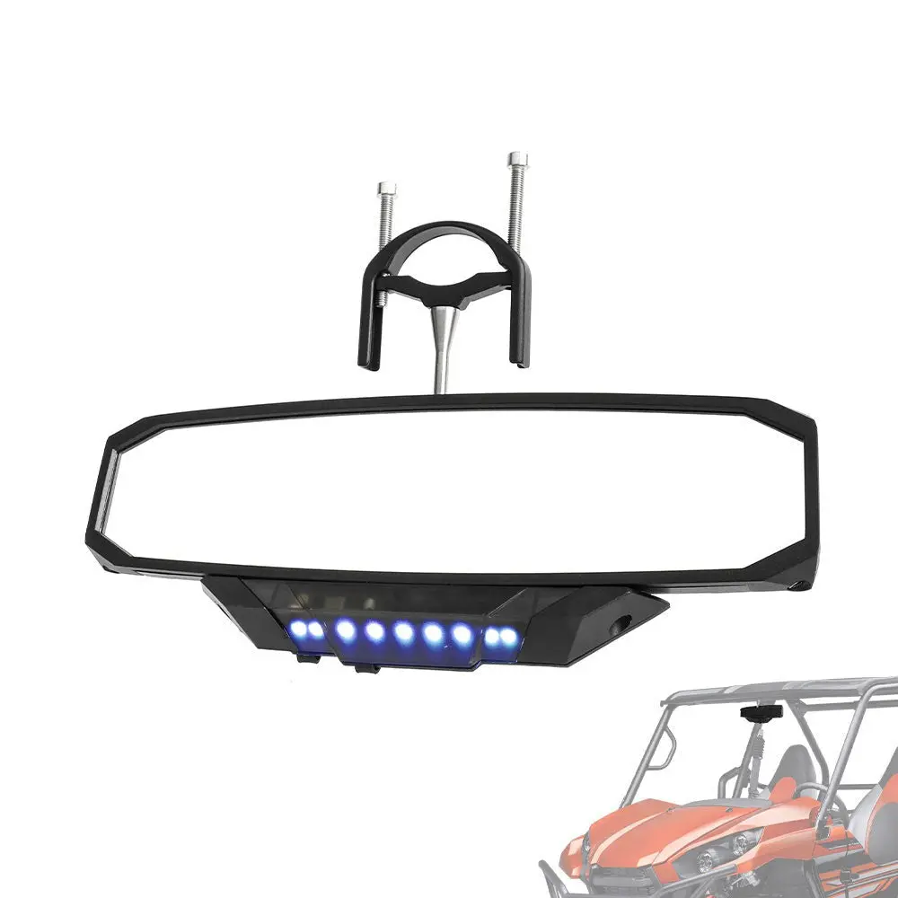 12" Utv Rear View Center Mirror With Rgbw Dome Light For 1.5-2" Roll Bar 1
