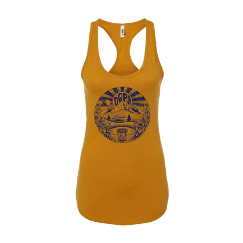 Women's Nationally Parked Racerback Tank - Antique Gold 1