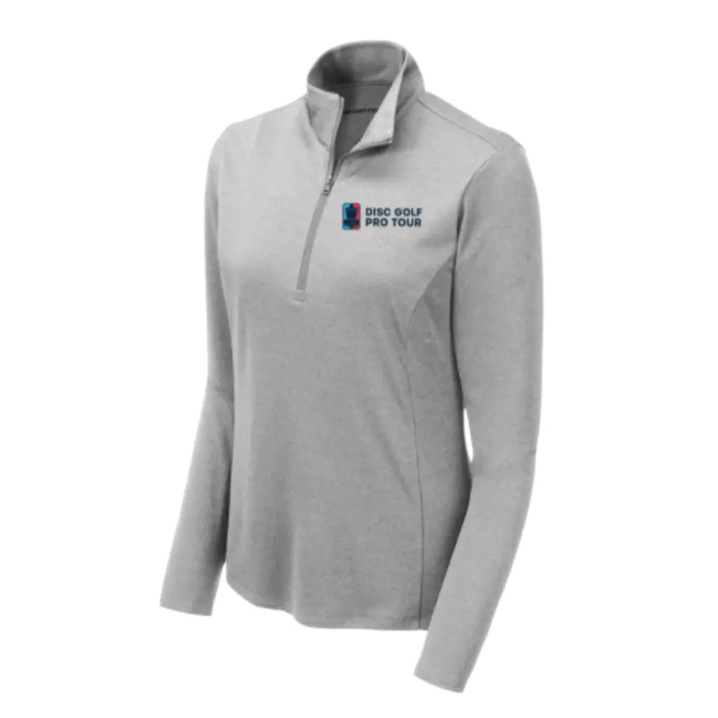 Dgpt Women's 1/4 Zip Pullover Light Heather Grey 1