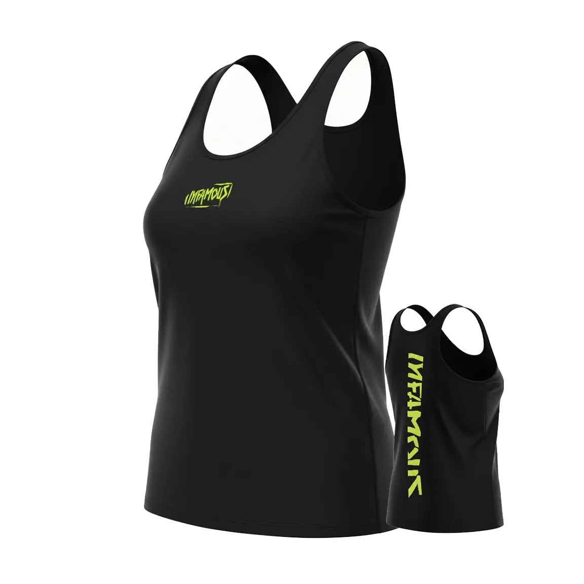 Dryfit Tank Top - Womens Infamous Logo Volt 1