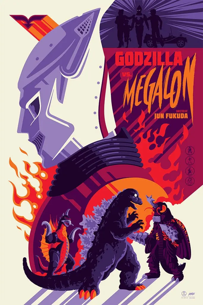Godzilla Vs Megalon Screenprinted Poster 1