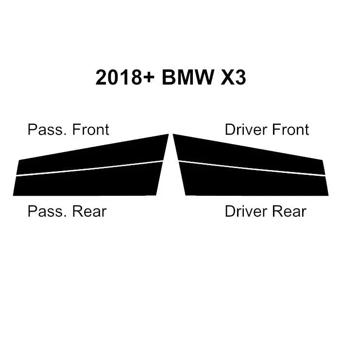 2018-2024 Bmw X3/X4 | 4 Piece (B-Pillars) | Gloss Black Ppf | Pillar Protector Kit 1