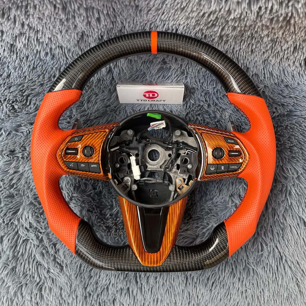 Orange Carbon Fiber Steering Wheel For Acura 2019-2025 Rdx |Ttd Craft 1
