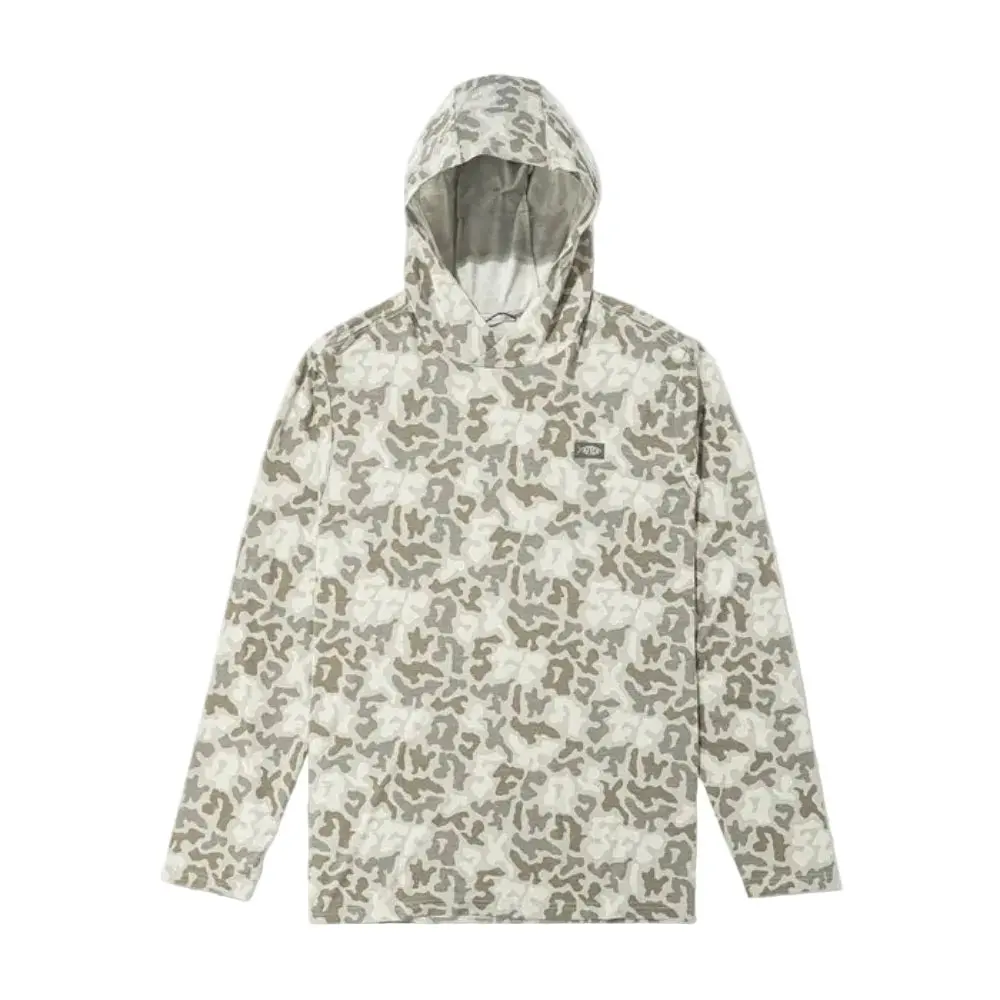 Aftco Ocean Bound Hooded Performance Shirt - Sand Grouper Camo 1