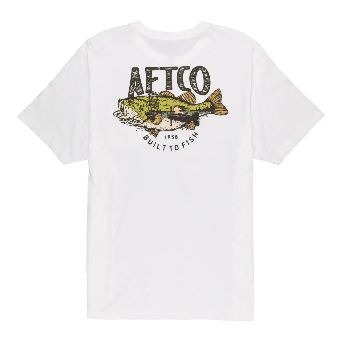 Aftco Wild Catch Short Sleeve Tee White 1