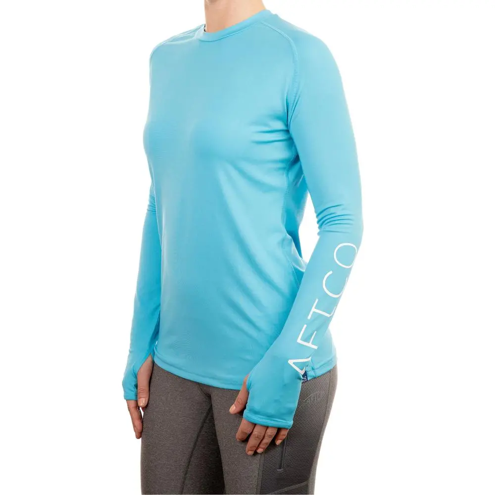 Aftco Women's Samurai Ls Sun Protection Shirt - Hazel Blue 1