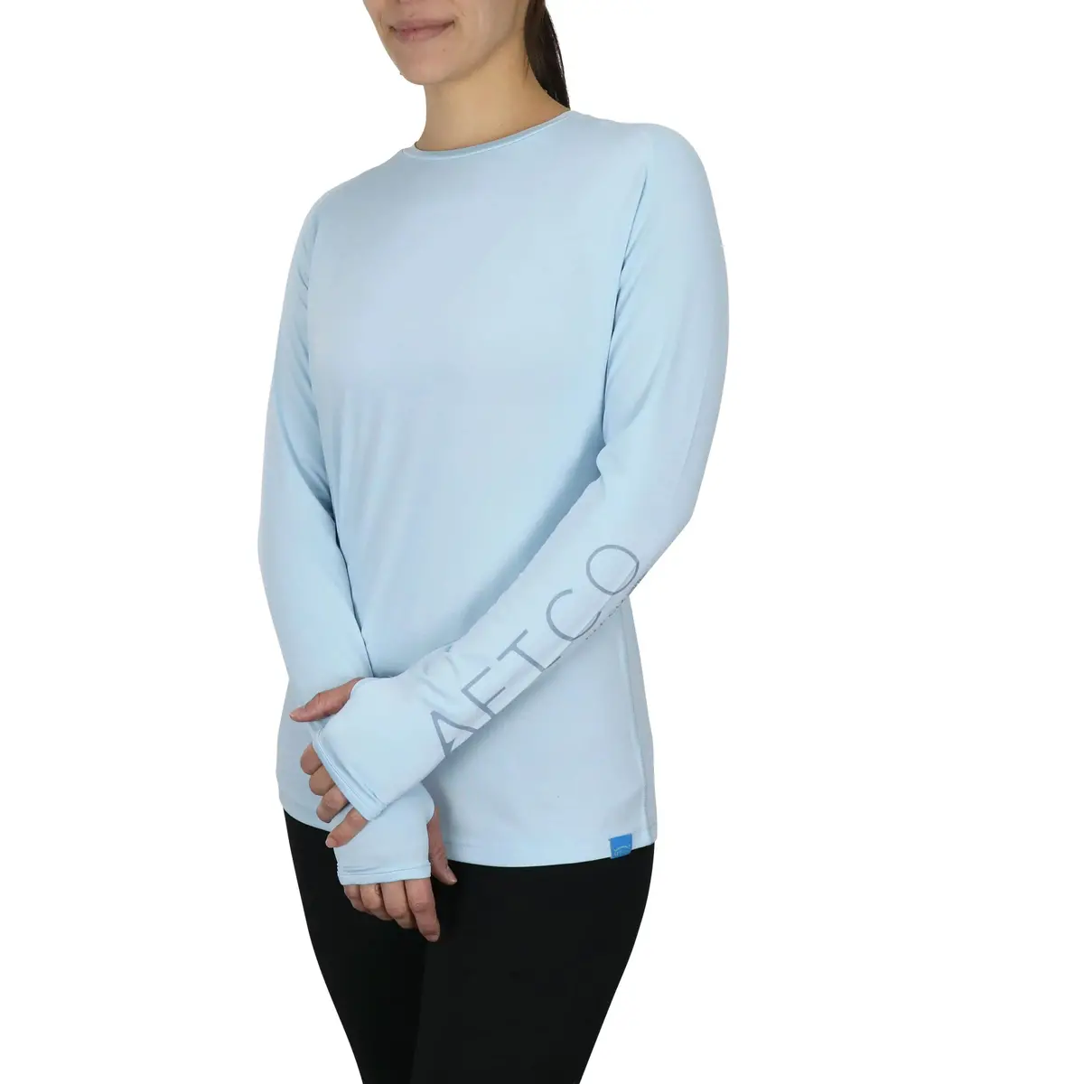Aftco Women's Samurai Ls Sun Protection Shirt - Sky Blue 1