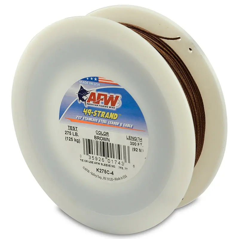 Afw 49-Strand Stainless Steel Shark Leader Wire Cable 300' 1
