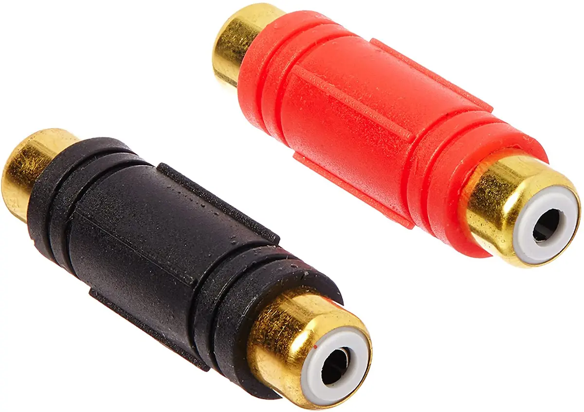 Dblink Bf103 Pair Of Female-Female Rca Barrel Connectors, 1 Red, 1 Black 1