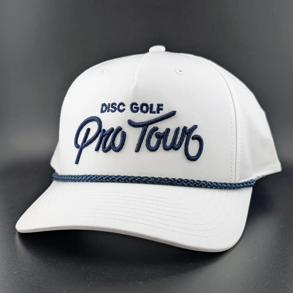 Dgpt Script Embroidered Five Panel Rope Snapback - White 1