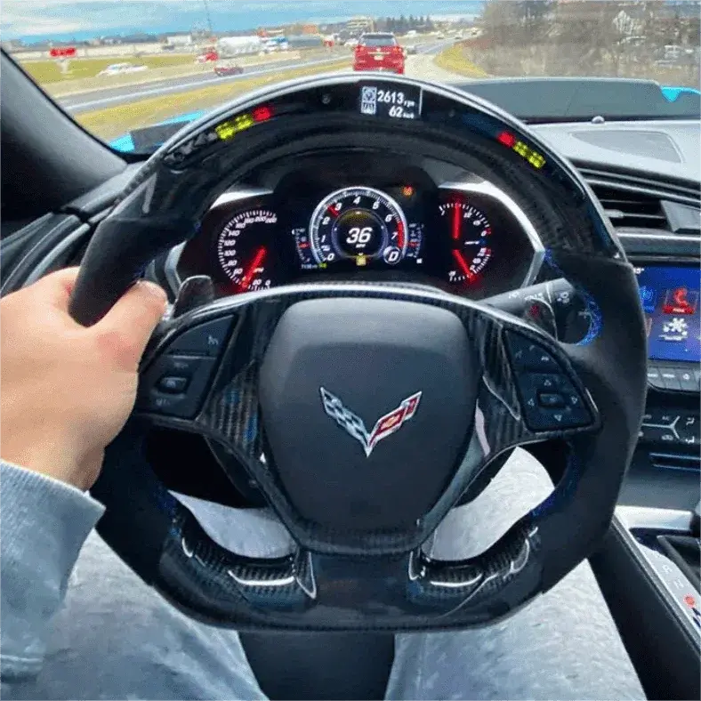 Custom Corvette C7 Led Carbon Fiber Steering Wheel |Ttd Craft 1