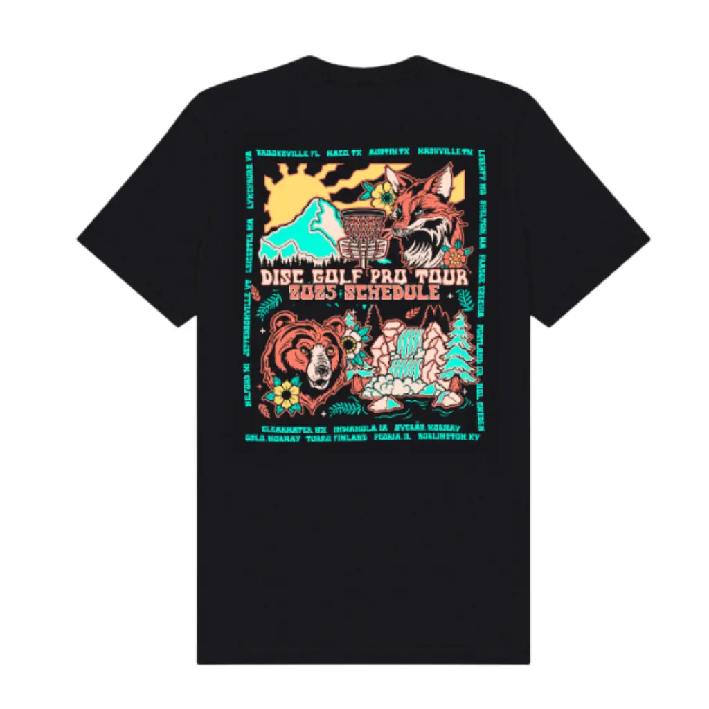 Concert Themed 2025 Tour Schedule T-Shirt - Black 1