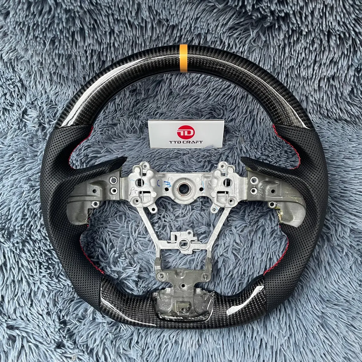 Subaru Carbon Fiber Leather Steering Wheel Crosstrek Forester Outback 2019-2026 |Ttd Craft 1