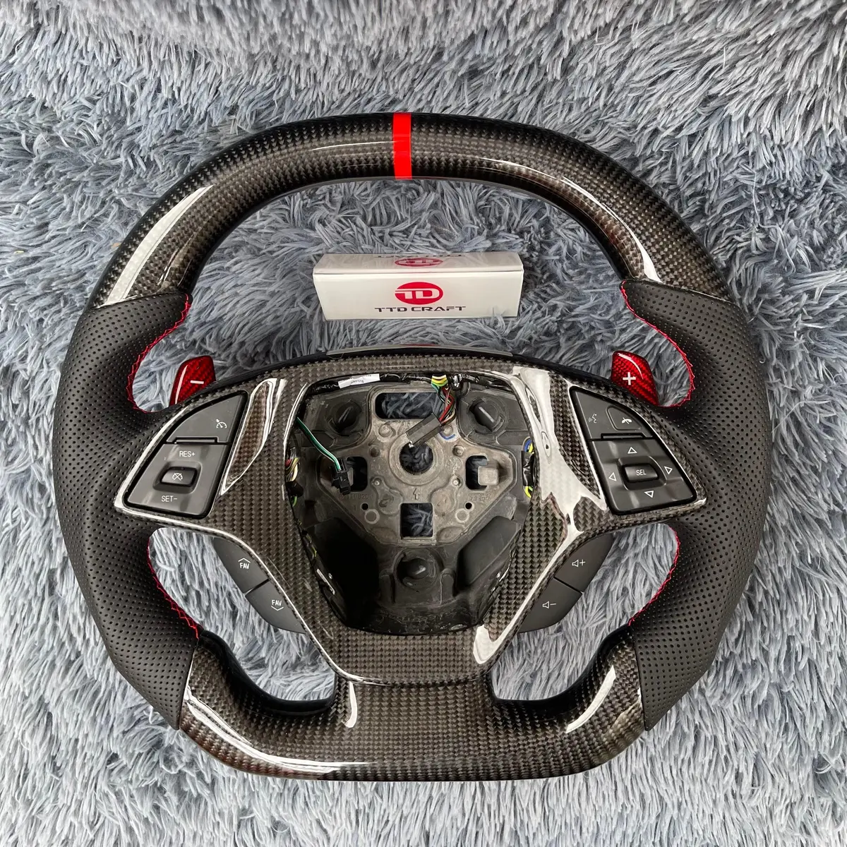 Chevrolet Corvette 2014-2019 C7 Custom Steering Wheel Carbon Fiber |Ttd Craft 1