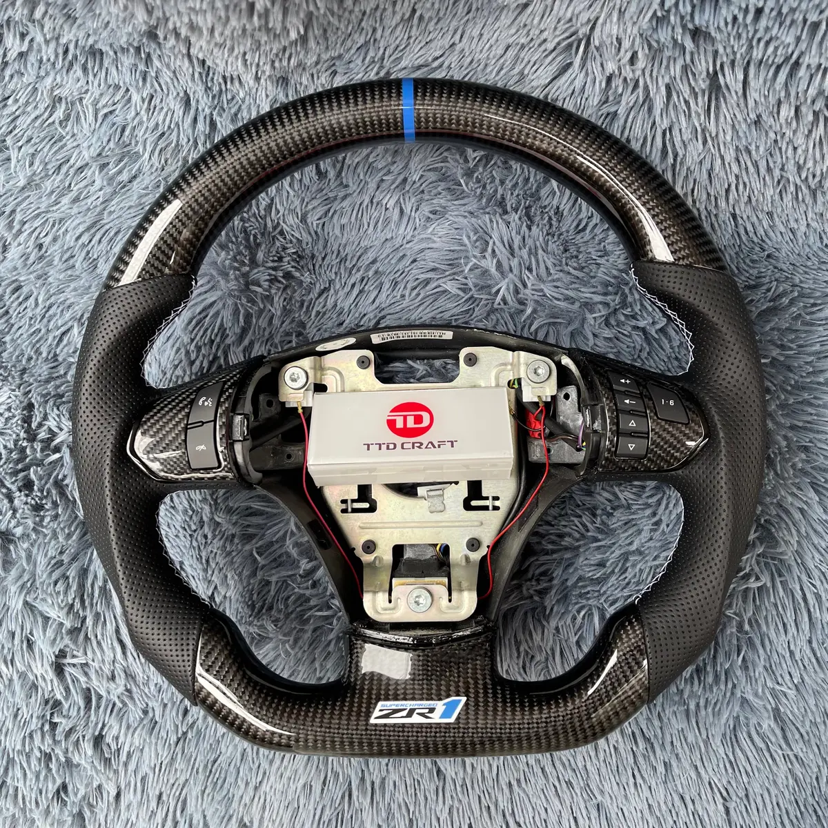 Custom Corvette 2006-2013 C6 Z06 Flat Bottom Racing Steering Wheel|Ttd Craft 1