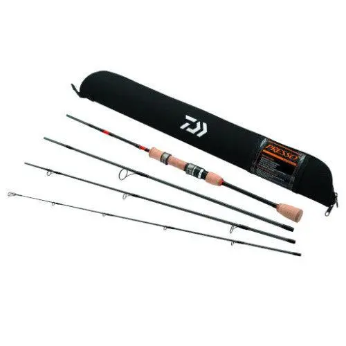 Daiwa Presso Travel Spinning Rod | 4-Piece | Ultralight | 24" Collapsed | 5'6"–7' | Trout & Finesse 1