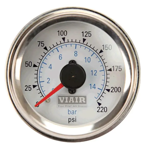 Viair 220Psi Dual Needle White Faced Gauge 1