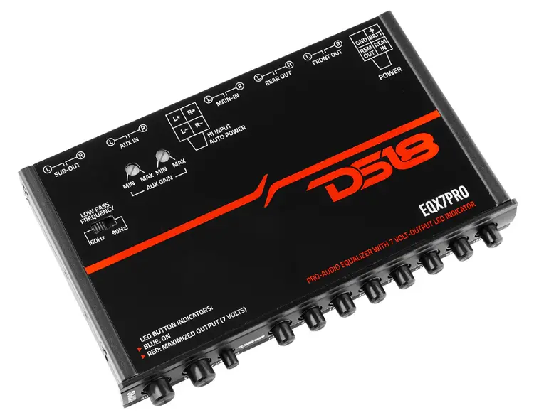 Ds18 Eqx7pro 7 Band Equalizer With High Level Input, Auto Turn On, High Volt Led 1