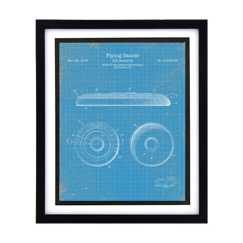 Framed 8 X 10 Ultimate Frisbee Patent Poster 1