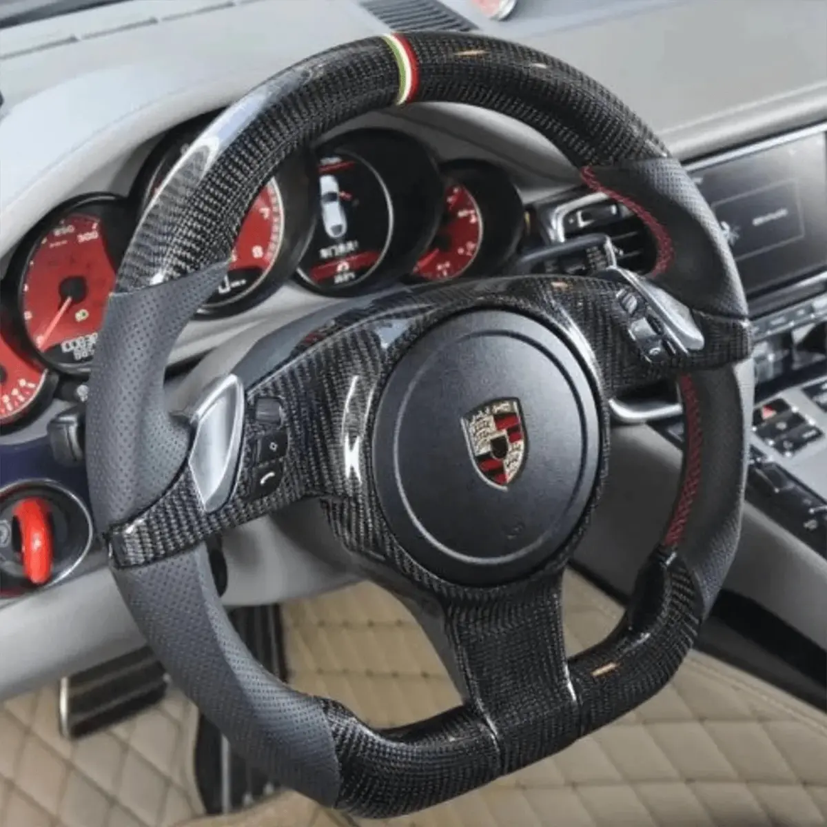 Ttd Craft Porsche 911 (991.1) / Boxster (987.2 981) / Cayman (981) / Cayenne (958) / Panamera (970) Carbon Fiber Steering Wheel 1