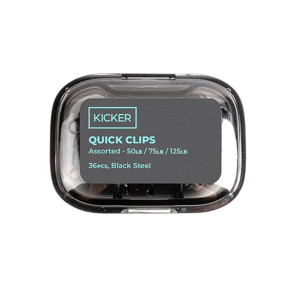 Kicker Fishing Quick Clips- Assorted 36 Pack Black Steel 1