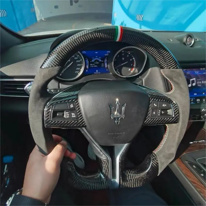 Maserati Ghibli Levante Quattroporte Alcantara Carbon Fiber Steering Wheel |Ttd Craft 1