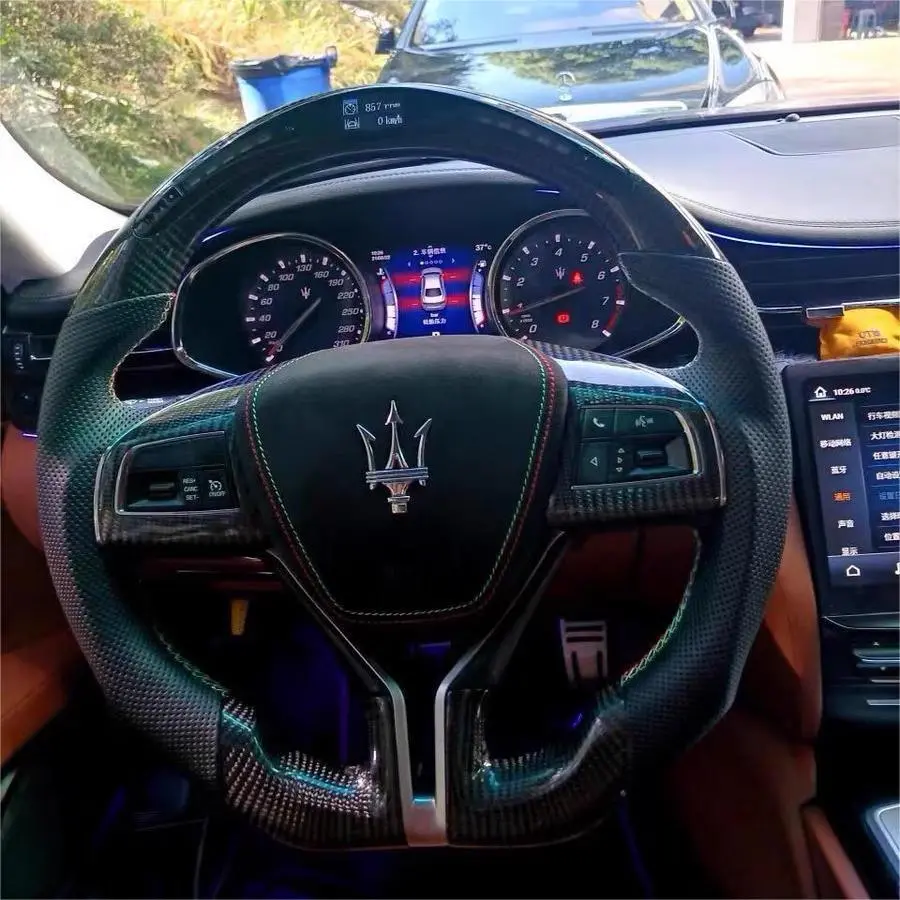 Led Carbon Fiber Steering Wheel For Maserati Ghibli Levante Quattroporte |Ttd Craft 1