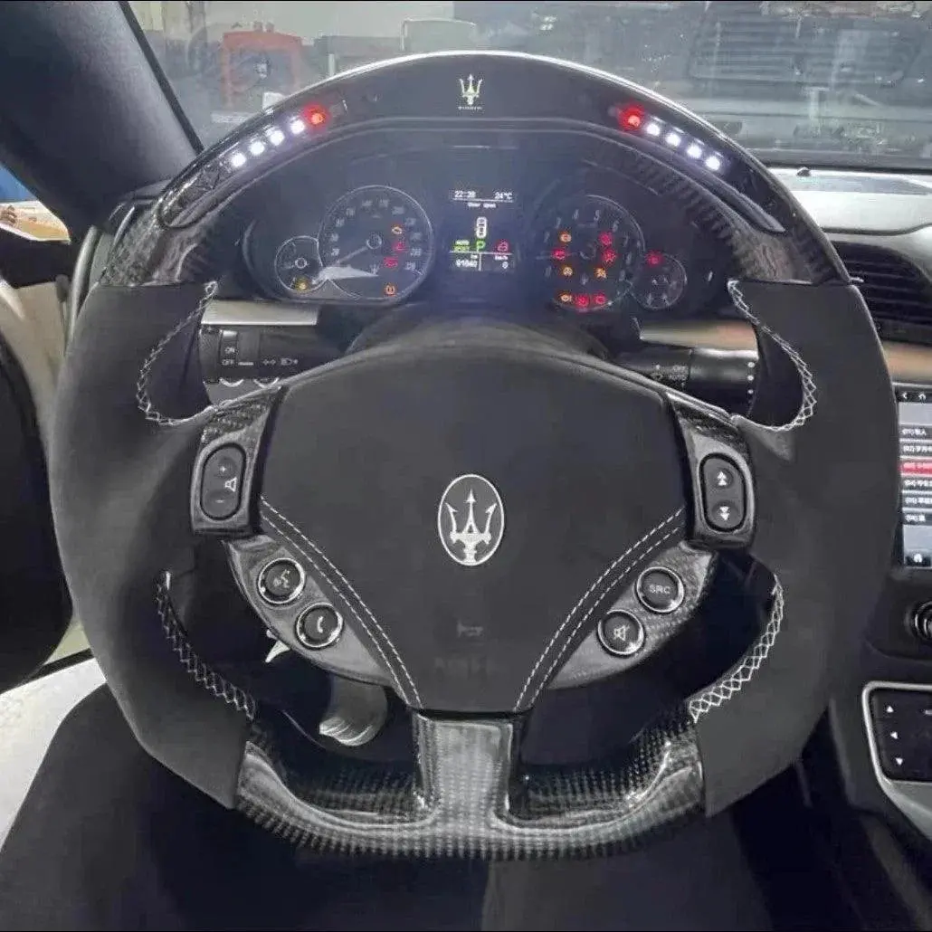 2003-2014 Maserati Quattroporte Granturismo Led Carbon Fiber Steering Wheel |Ttd Craft 1