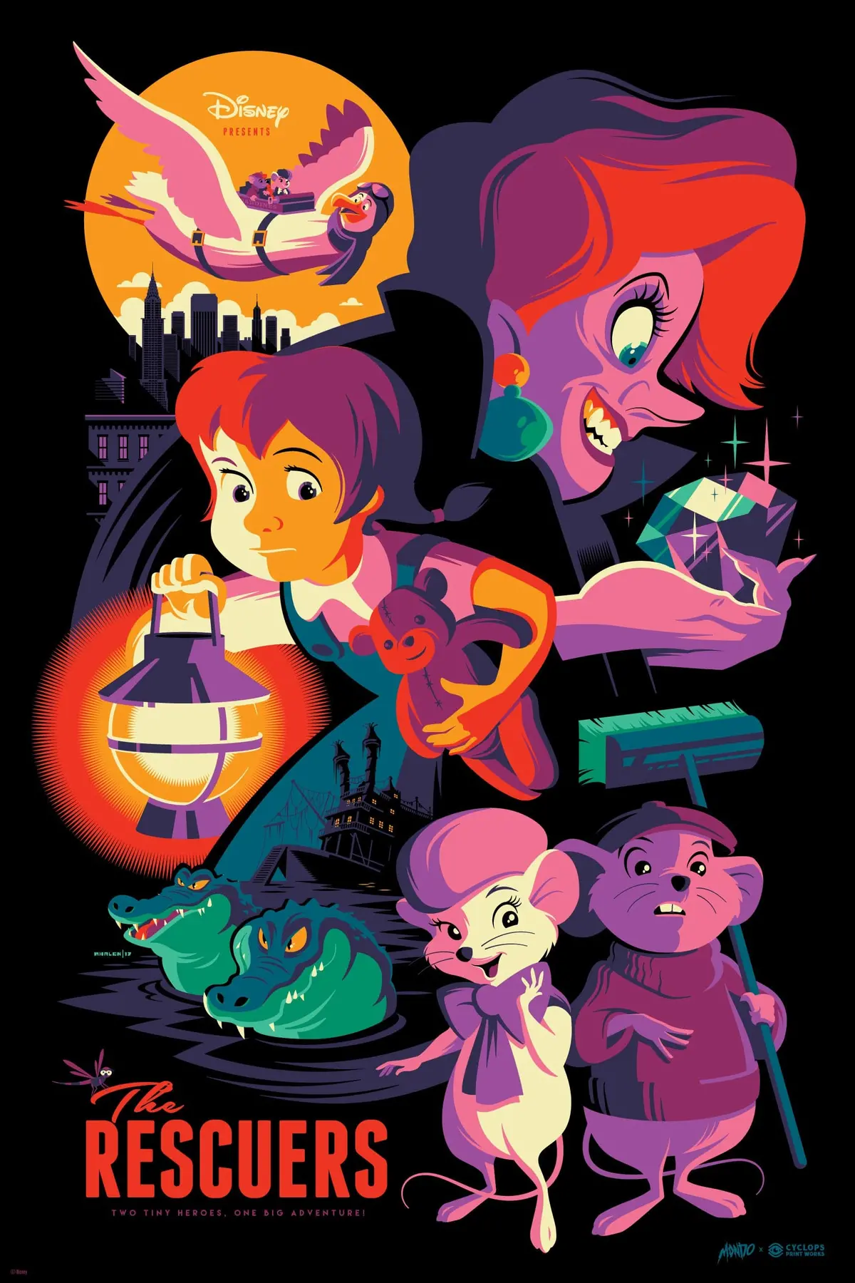 Mondo X Cyclops Print Works Print #26: The Rescuers (Variant) 1