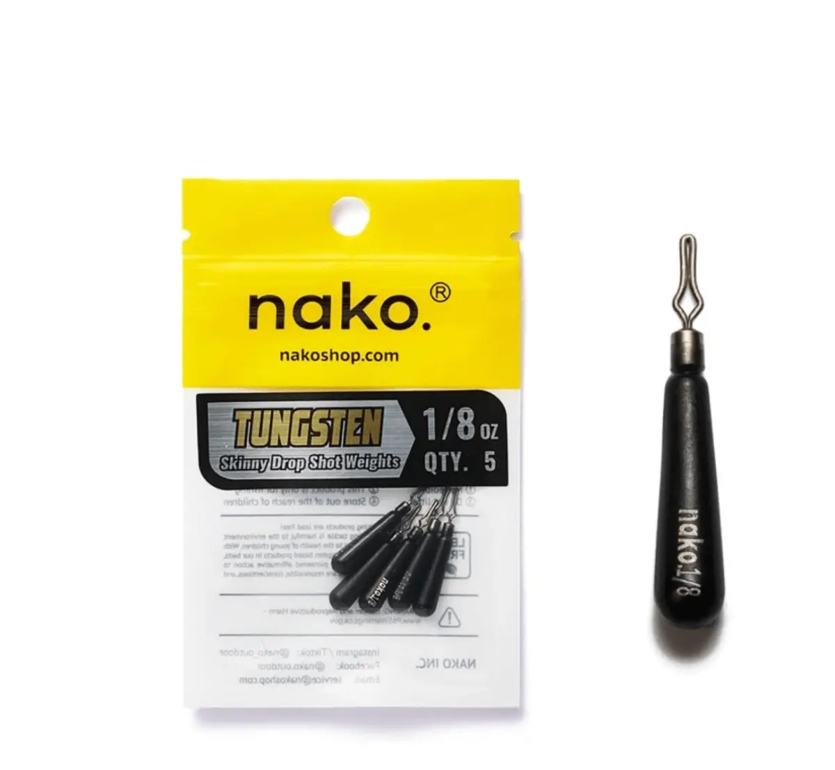 Nako Skinny Drop Shot Tungsten Weights 1