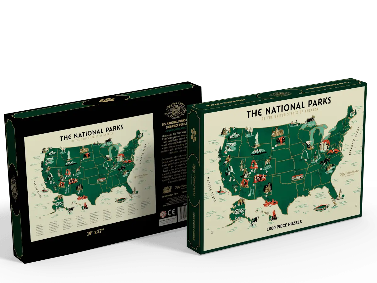 U.S. National Parks Map 1000-Piece Puzzle 1