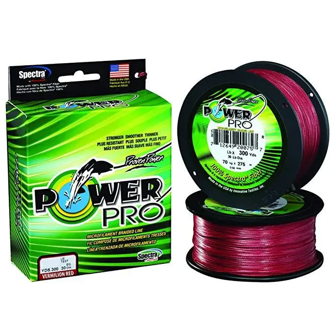 Power Pro Spectra Braided Line Vermillion Red 300 Yards 1