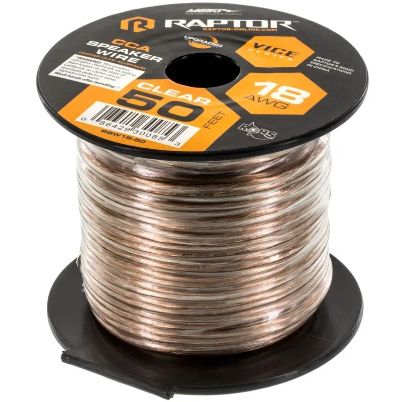 Raptor Rsw18-50 18 Gauge Speaker Wire 50 Ft 1